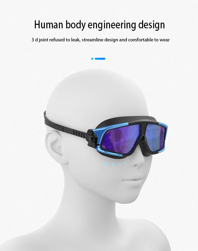 HD Antifog Large Frame Swimming Goggles